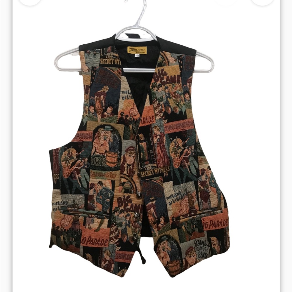 Vintage movie cross stitch vest
